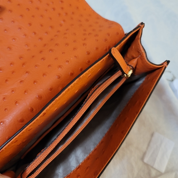 NWOT Michael Kors Ostrich Leather Shoulder bag - Picture 8 of 10